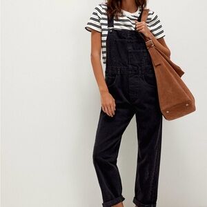 Free People Ziggy Overalls in Mineral Black